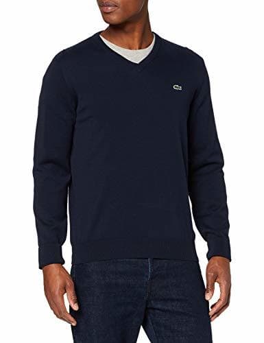 Fashion Lacoste Ah4087 suéter, Azul Farine-Marine Multicolore M65, X-Large