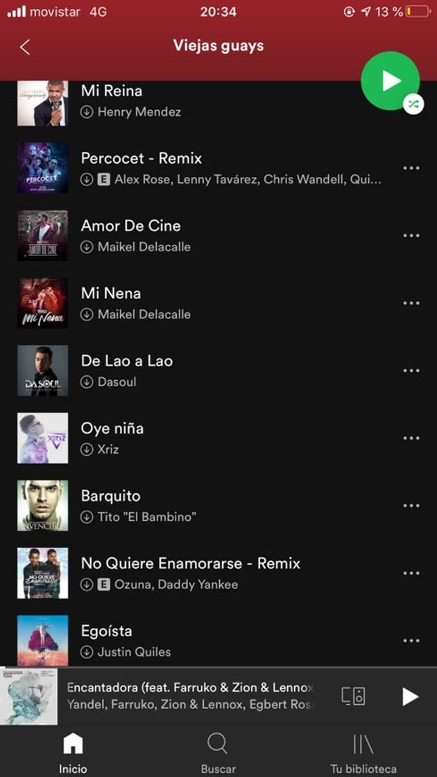 Canción Playlist Spotify