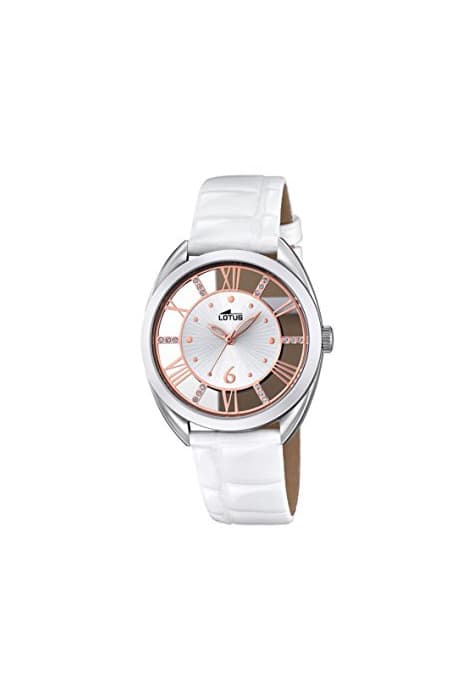 Product Reloj Cuarzo Lotus para Mujer con Plata Y Blanco Cuero 18224/1