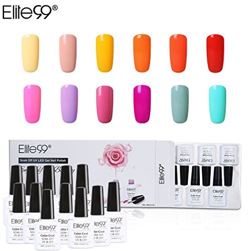 Belleza Elite99 Esmalte Semipermanente UV LED 12pcs Kit Uñas de Gel Pintauñas Esmalte