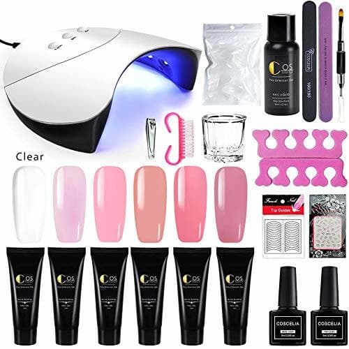 Lugar Saint-Acior 36W UV/LED Lámpara Nail Dryer 6PCS Poly UV Gel Construcción Rápida