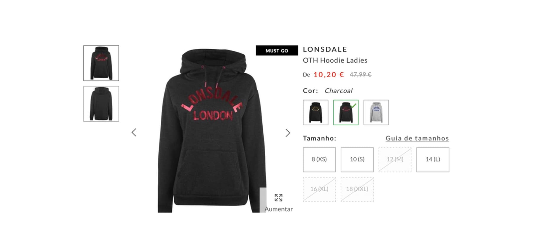 Producto Lonsdale hoodie woman