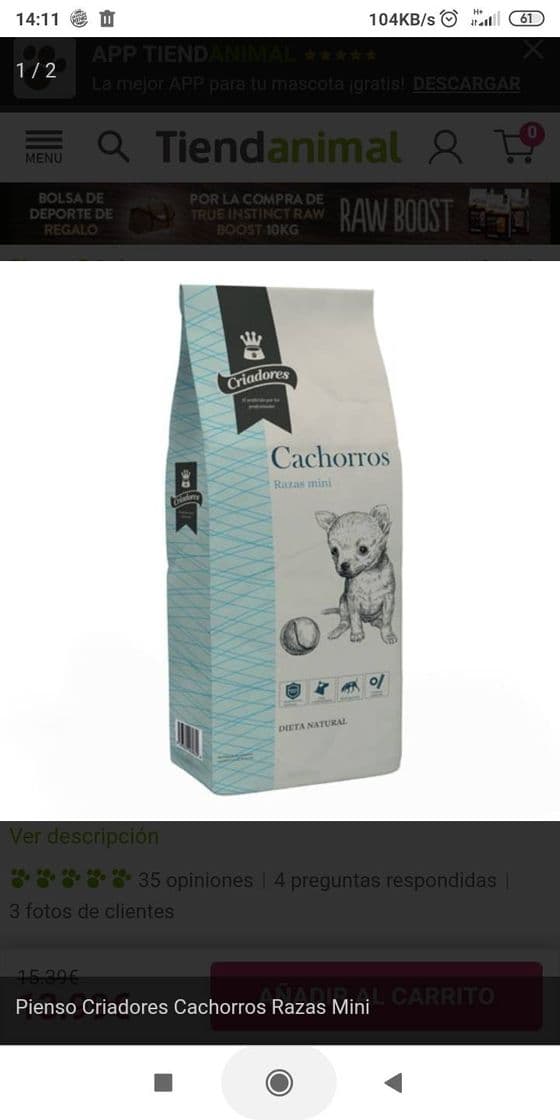 Product Pienso cachorros