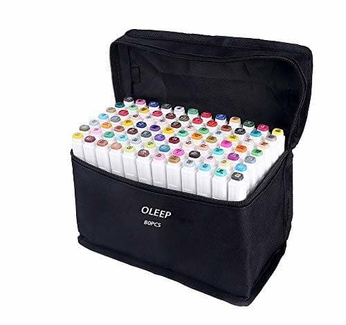 Home OLEEP 80 Colores Art Markers Rotulador permanente de graffiti con doble punta