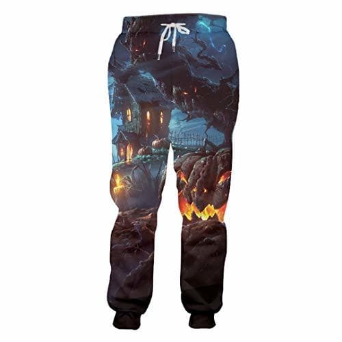 Fashion Halloween Forest Terror Castle Ghost Pantalones de chándal de los Hombres Impreso