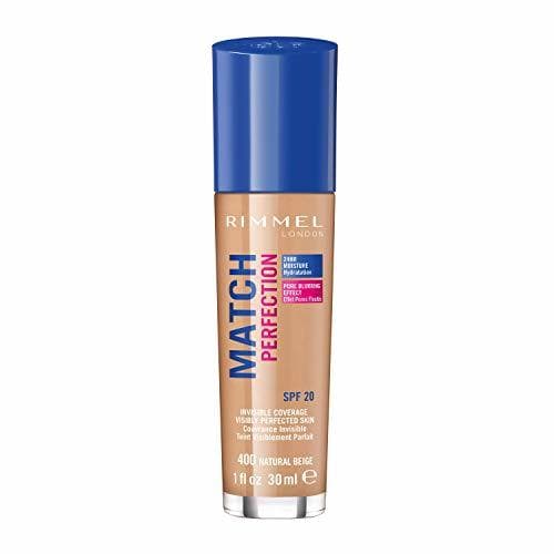 Belleza Rimmel London Match Perfection Foundation Base de Maquillaje Tono 400 Natural Beige