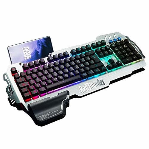 Product RedThunder Teclado Semimecánico Gaming, Retroiluminación RGB, Teclado Gaming PS4 con Cable USB,