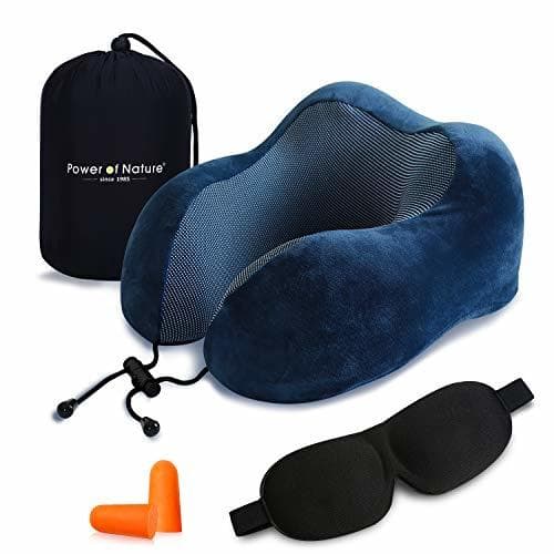 Lugar PON Almohada de Viaje Viscoelástica de Espuma de Memoria con Funda Lavable