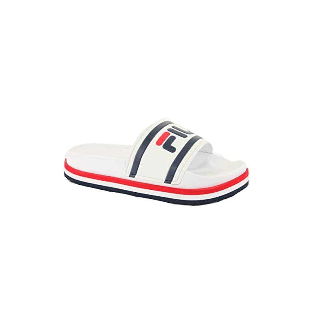 Moda Fila Morro Bay Zeppa F W Chanclas White Stripe