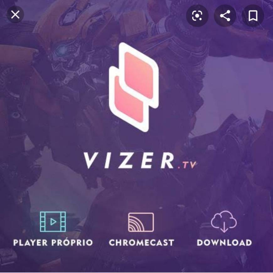 App Vizer app de filmes e séries