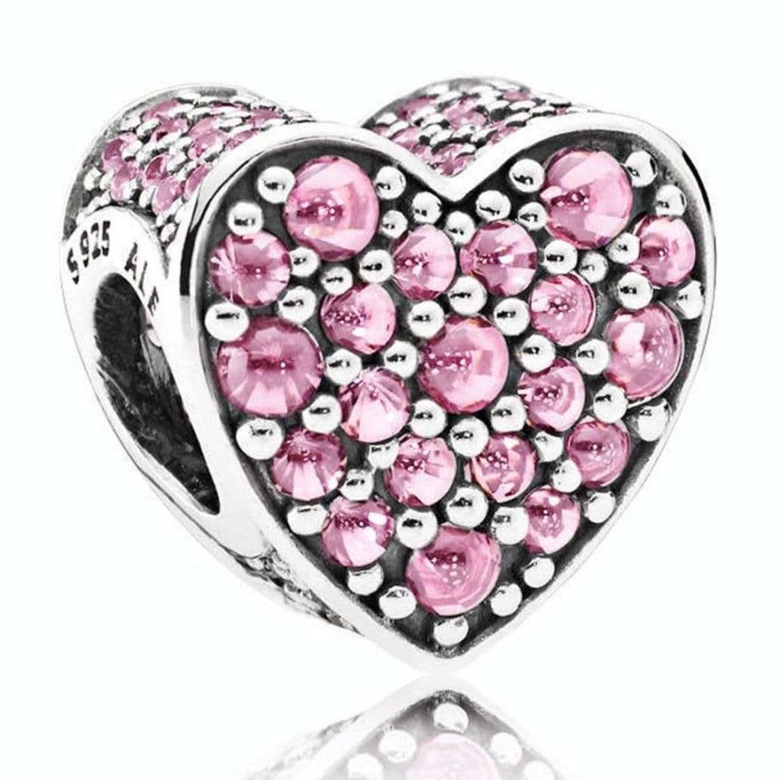 Producto Charm en plata de ley Corazón Deslumbrante Rosa