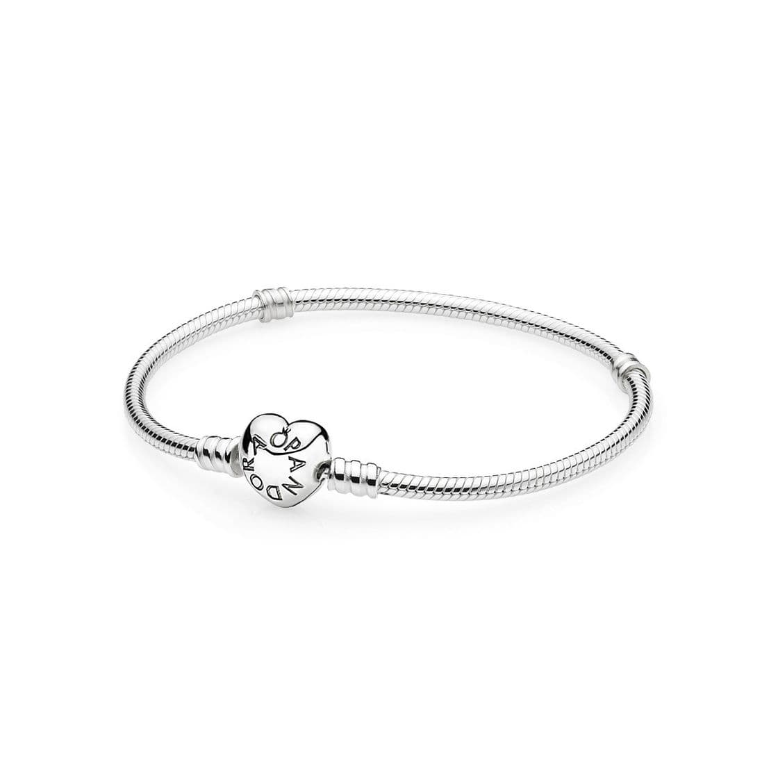 Moda Pulsera Moments en plata de ley con cierre Corazón para charms