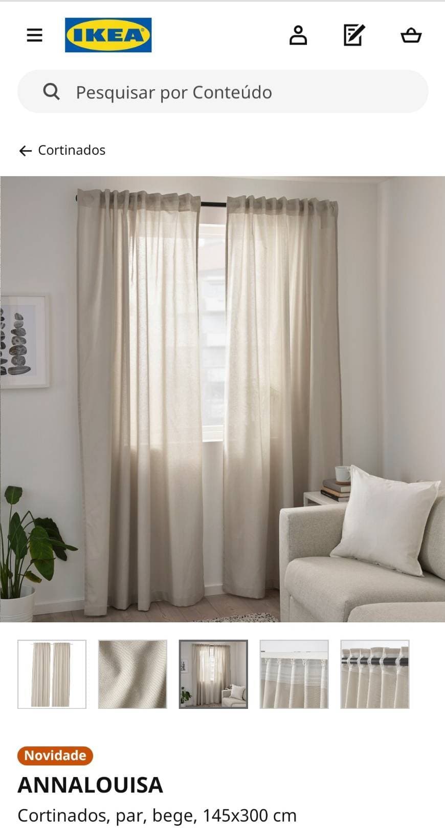 Moda Cortinados Ikea creme 