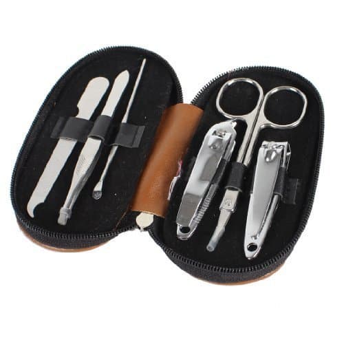 Place DealMux 6-em-1 lixa de unhas sobrancelha Tesoura Ferramenta Manicure Set