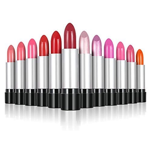 Beauty Anself - 12 colores Conjunto de Pintalabios brillante cosmético para maquillaje de