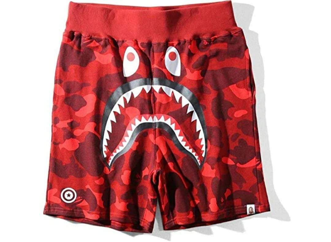 Moda Big Mouth Shark Ape Bape - Pantalones Cortos de Deporte

