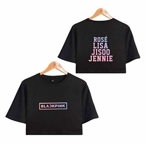 Producto Blackpink Sexy Camiseta de Manga Corta Lumbar Mujeres Casual Summer Crop Tops