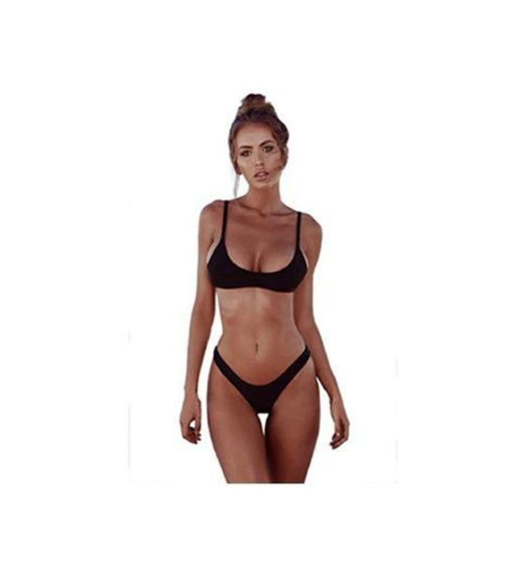 Producto heekpek Bikinis Mujer 2019 Brasileños Bañador Ropa de Baño Push Up Dos Piezas con Relleno Traje de Baño de Tubo Color Liso