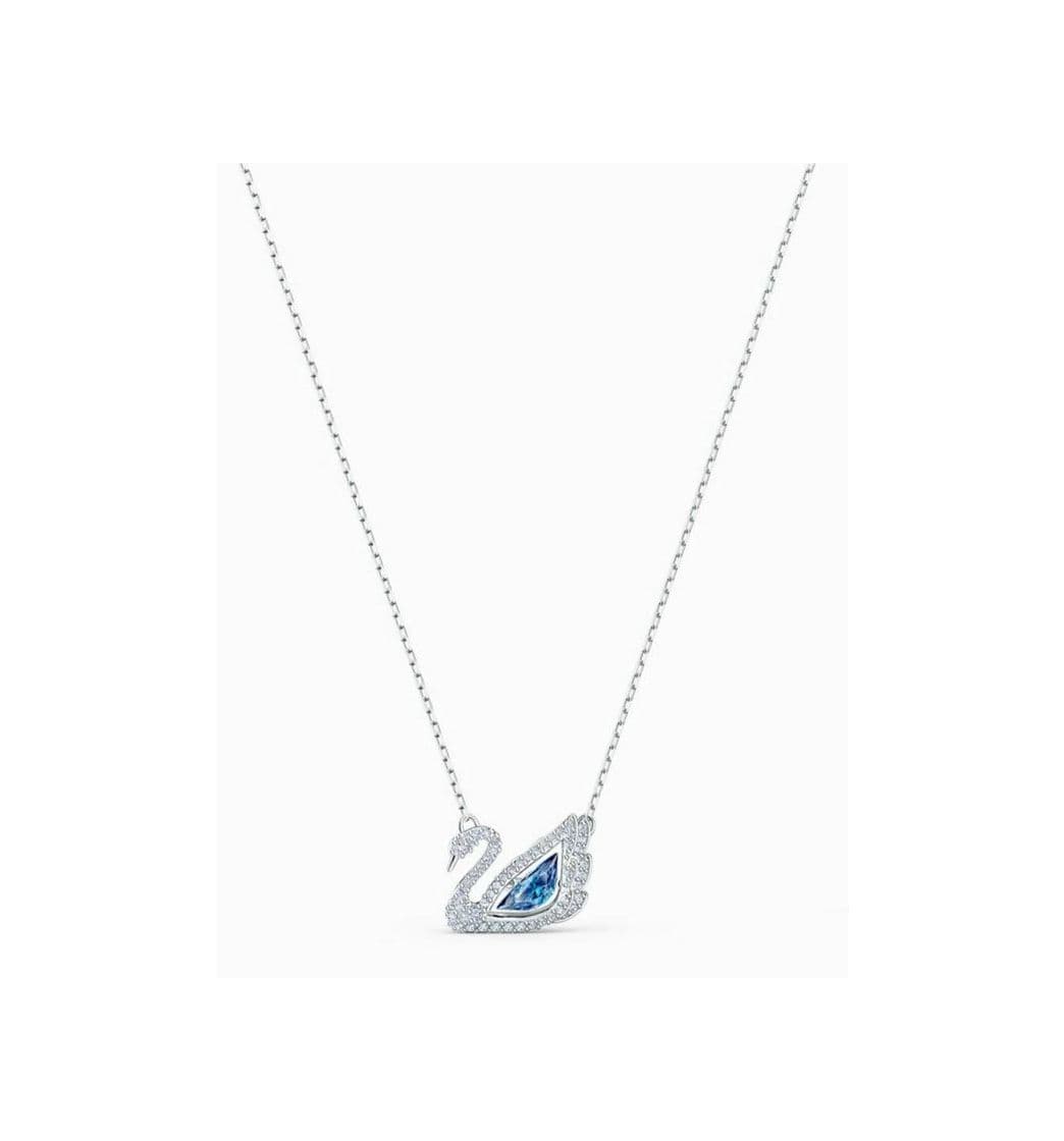 Product Dancing Swan Necklace, Blue, Rhodium plated