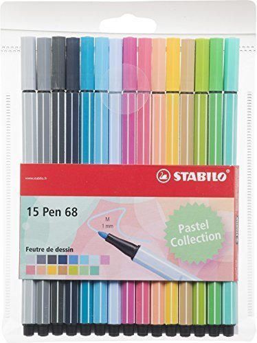 Producto Stabilo Pen 68 - Estuche de 15 rotuladores de punta media (colores pastel)