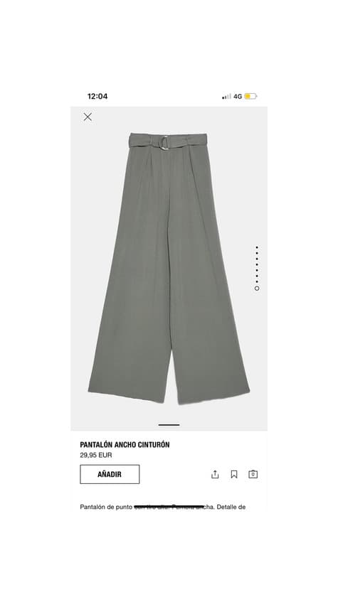 Producto Pantalón  Zara verde ancho