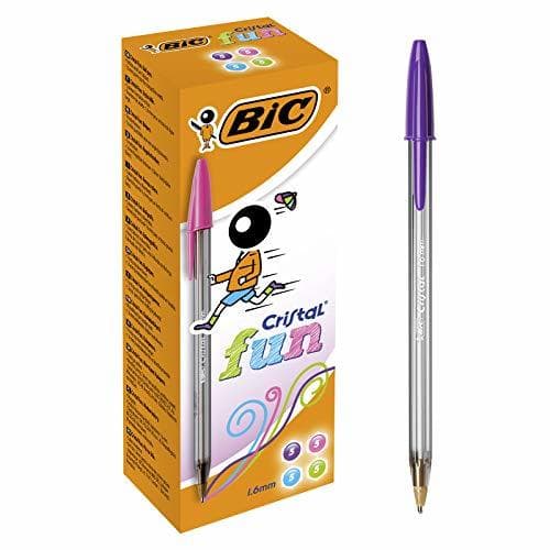 Place BIC Cristal Fun - Caja de 20 unidades, bolígrafos punta ancha