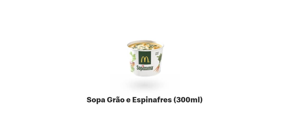 Producto Sopa grão e espinafres