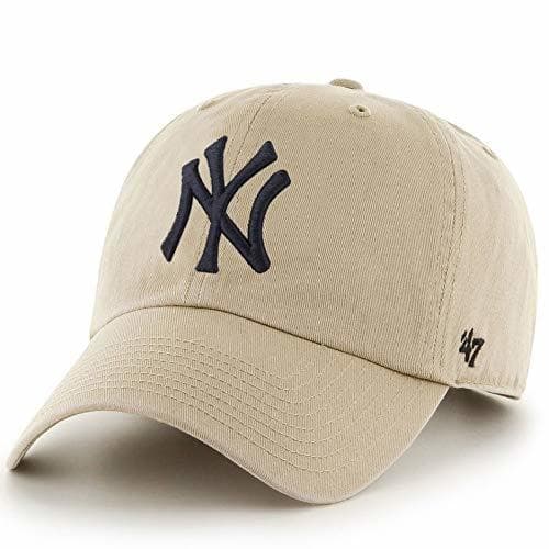 Fashion Gorra curva beige de New York Yankees MLB Clean Up de 47