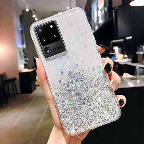 Producto Funda para Galaxy S20 Ultra Carcasa Case Transparente Glitter Bling Brillo Ultra