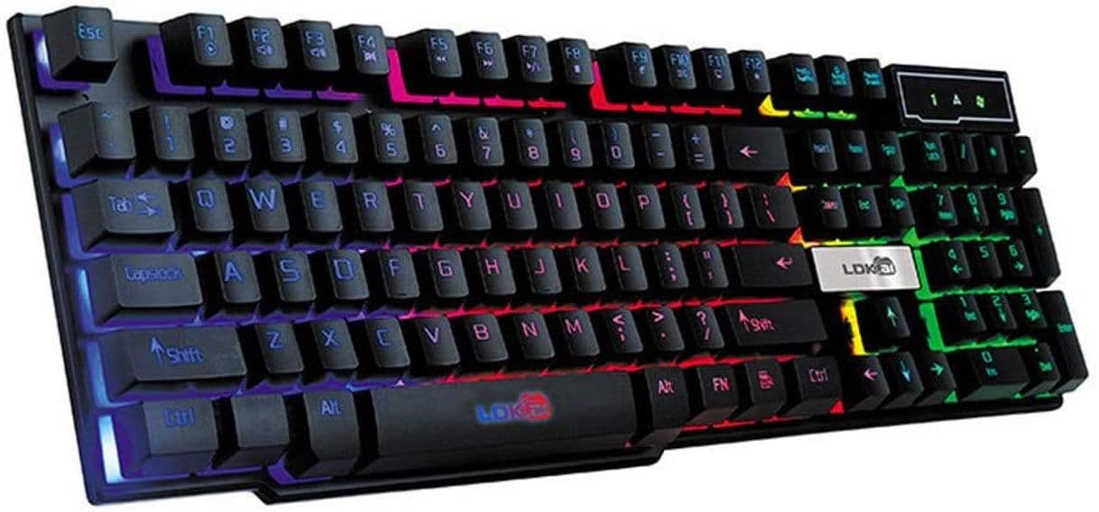 Fashion JUNLIN Colorful Crack Gaming Keyboard,USB Wired LED