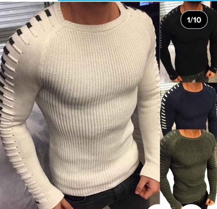 Fashion Men's Long Sleeve Knit Sweater