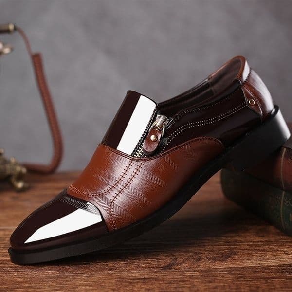 Fashion Vintage Design Men's Casual Leather Shoes Pointed Toe Shoes 