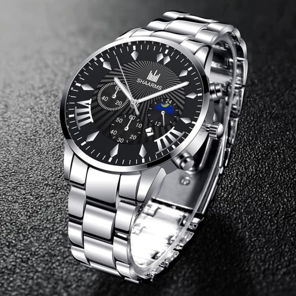 Fashion Fashion Big Dial Men'S Sports Watch Stainless Steel Calendar