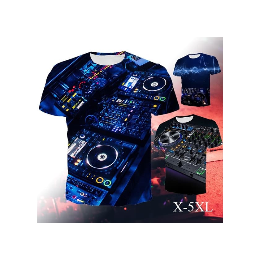 Product 3 Style Unisex Night Club DJ Keyboard T Shirts 3D 