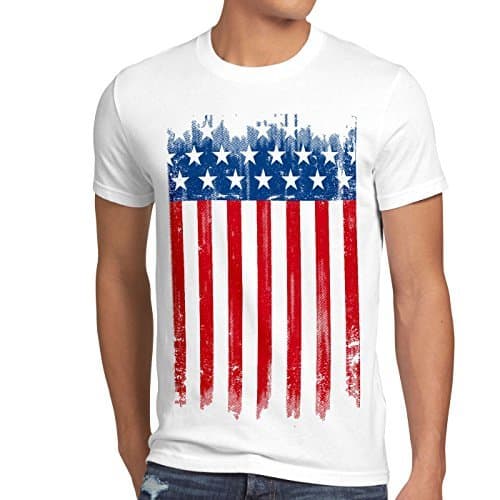 Lugar style3 USA Pabellón Nacional Camiseta para Hombre T-Shirt Bandera Estados Unidos us