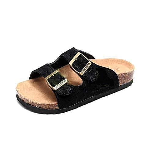 Fashion Mujer Sandalias Chanclas Mulas para Zuecos De Corcho Correa Gamuza Ajustable Hebilla