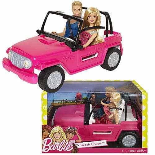 Place Barbie - Muñeco Ken y muñeca Barbie con su coche de playa,