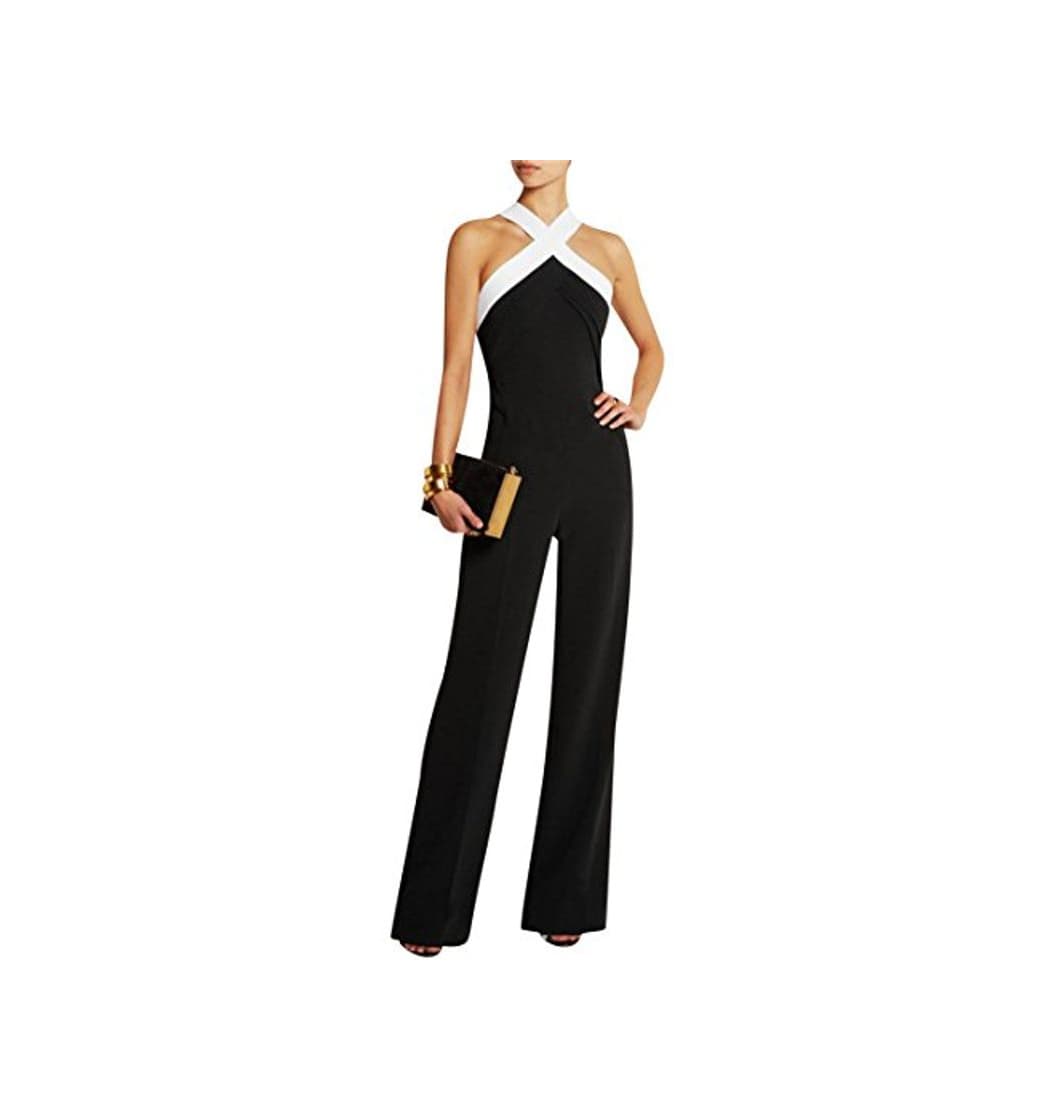 Moda ISSHE Mujer Fiesta Monos Vestir Sin Mangas Color Bloque Ladies Jumpsuits para