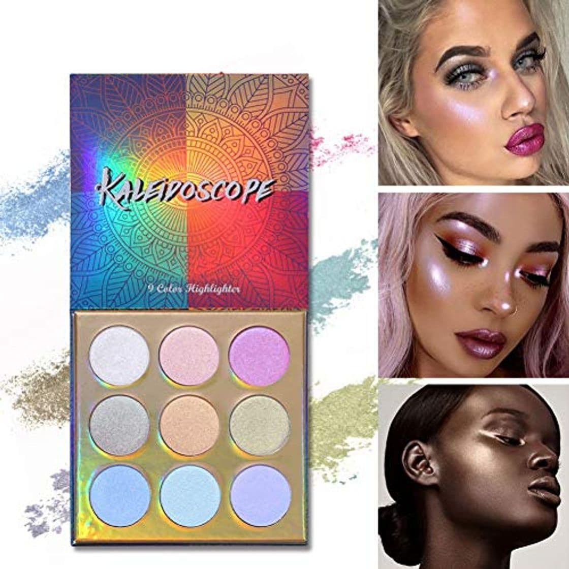 Product Lucoss Paleta de Iluminadores de Maquillaje en Polvo Brillo Shimmer Compact Highlighter