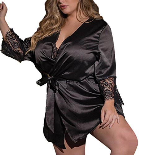 Product Longra☀ Vestido de Kimono de Seda de Seda Sexy Babydoll Ropa Interior