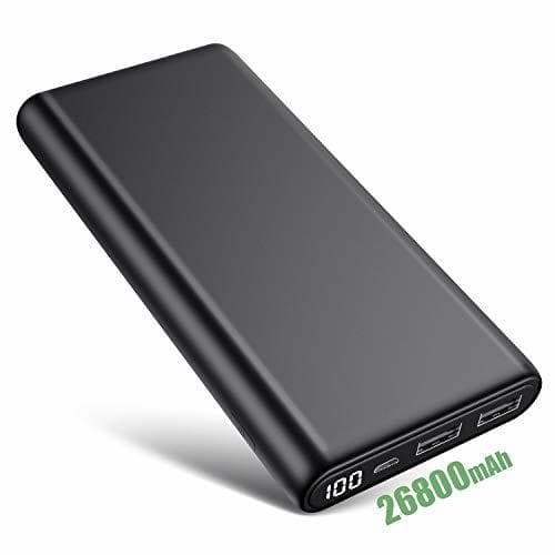 Electrónica iPosible Batería Externa 26800mAh Power Bank Ultra Capacidad Cargador Portátil Móvil con