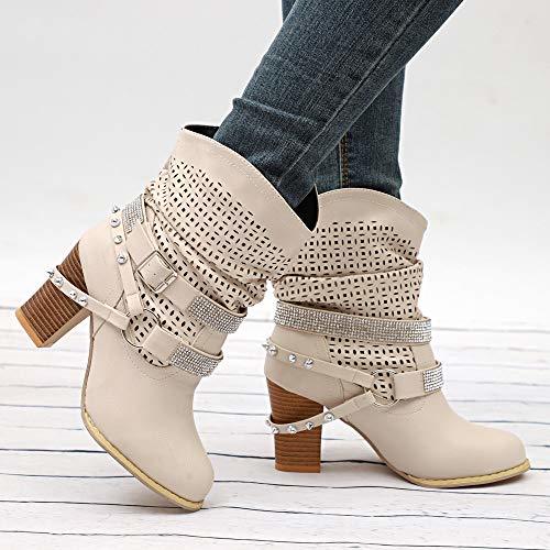 Producto ZODOF Botas Altas Huecas De Moda Mujeres OtoñO Invierno Ahueca hacia Fuera