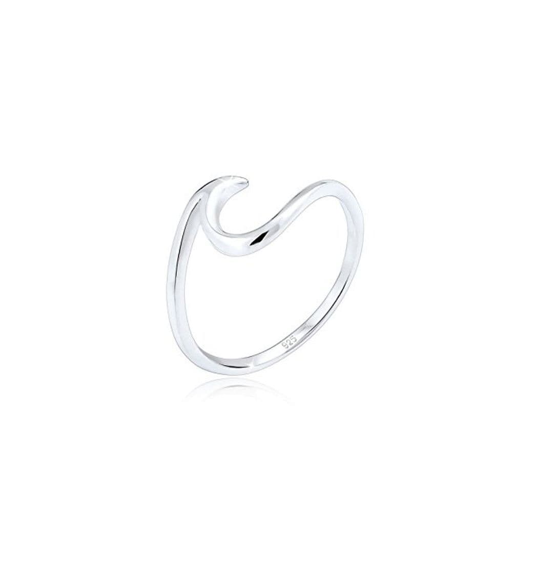 Moda Elli Anillo para Mujer en forma de olas marinas en plata esterlina