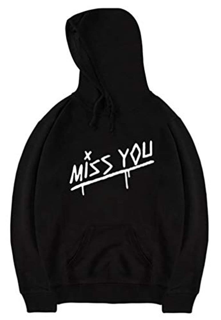 Producto Leslady Unisex Sudaderas con Capucha Pull-Over Cool Miss You Sudadera para Hombre