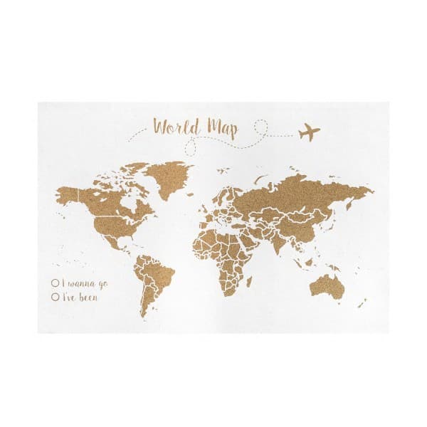 Moda Corcho mapa del mundo fondo blanco | Decowood Home Decor