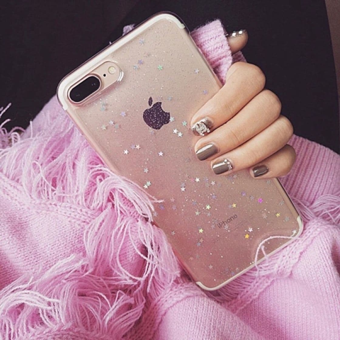 Fashion Funda transparente con estrellas holográficas ✨