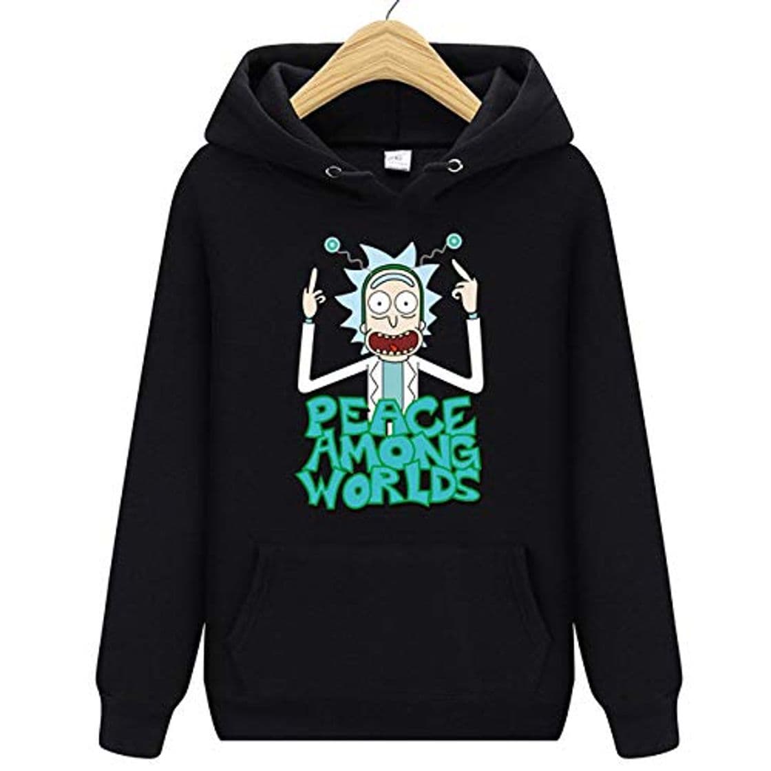 Fashion HOSD Sudaderas con Capucha Impresas Hombres Otoño Invierno Algodón Manga Larga Hip Hop Rick Morty Streetwear Ropa Hombre