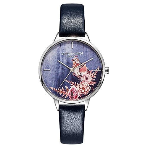 Lugar VICTORIA HYDE Mujeres Cuarzo Reloj Floral Cara Cuero Strap Resistente Al Agua