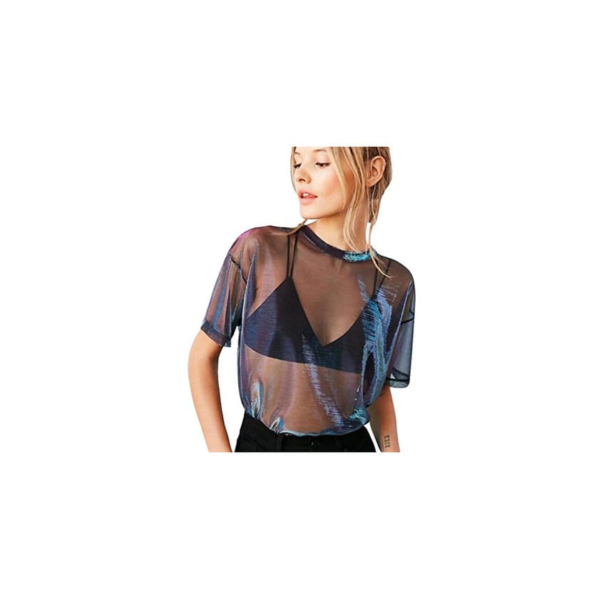 Moda Camisetas Transparentes De Mujer Camisetas Mujer Manga Corta FAMILIZO Camisetas Mujer Verano