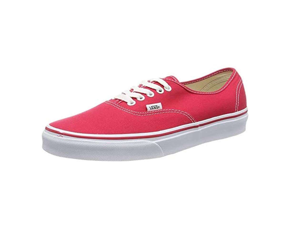 Moda Vans Authentic, Zapatillas de Tela Unisex, Rojo